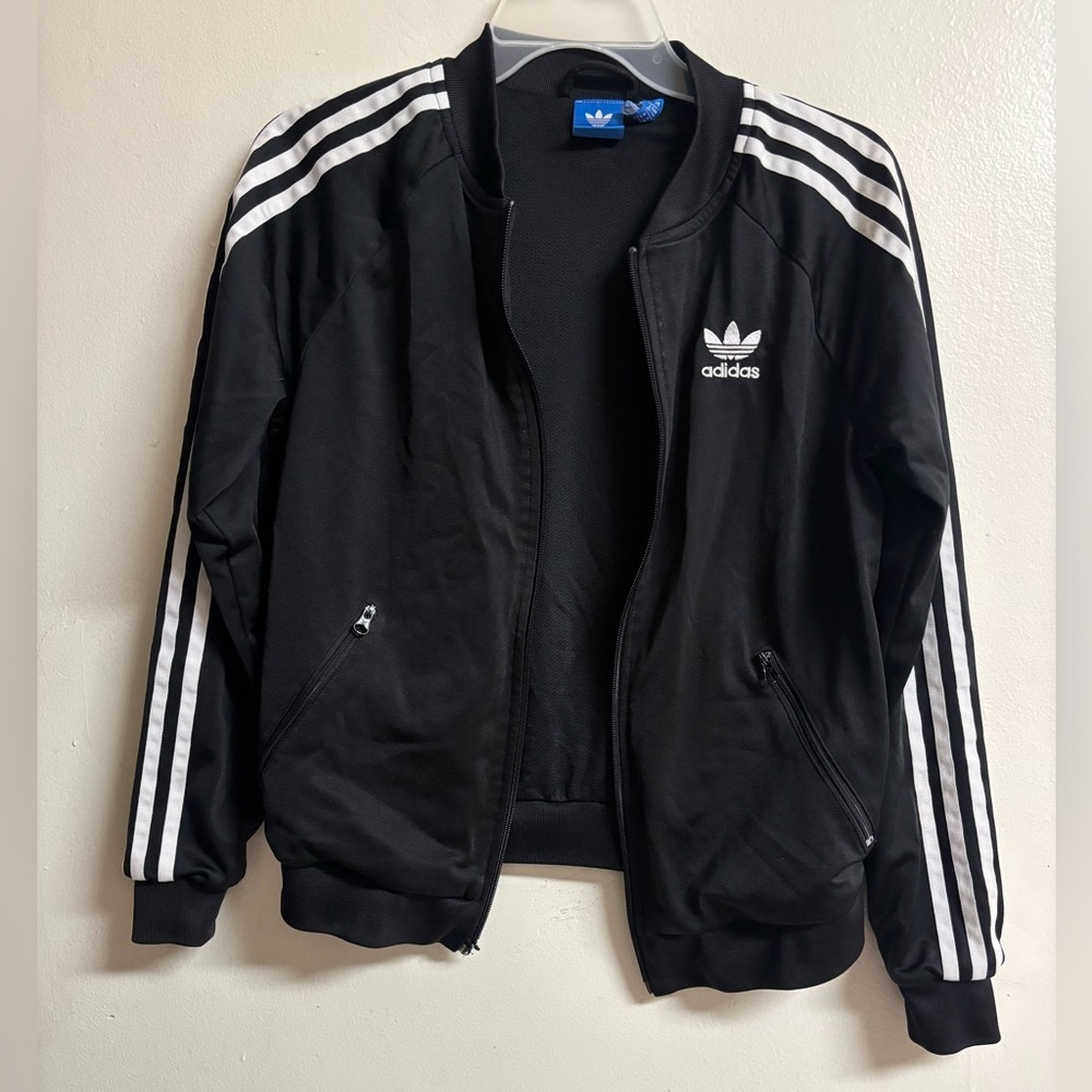 Adidas Black Jacket with Blue‎ Tags